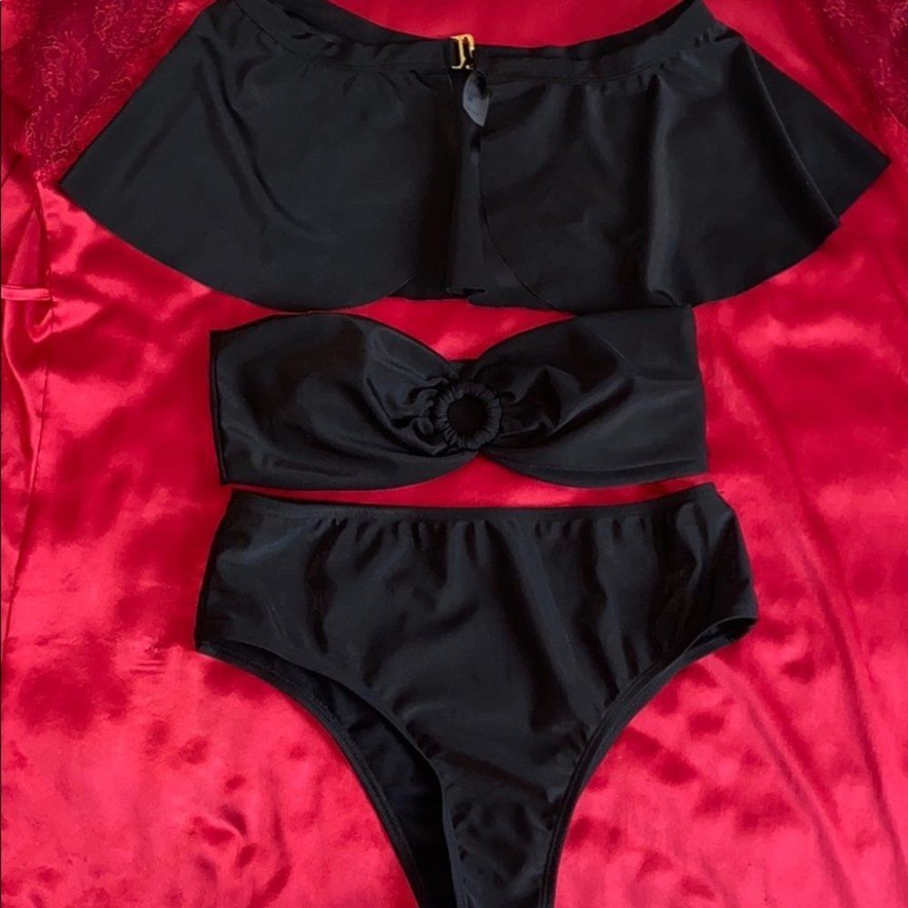 3‎ piece Large Swimsuit Black